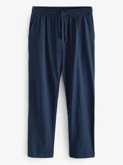 Navy Blue/Grey Long Sleeve Jersey Pyjamas Set