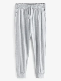 Navy Blue/Grey Marl Cuffed Jersey Pyjamas Set