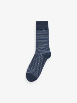 Navy Blue/Grey Pattern 12 Pack Cotton Rich Socks