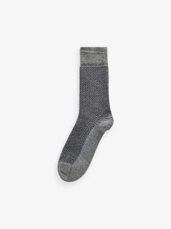 Navy Blue/Grey Pattern 12 Pack Cotton Rich Socks