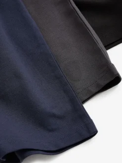 Navy Blue/Grey/Black Loopback Soft Touch Shorts 3 Pack
