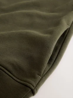 Navy Blue/Khaki Green 2 Pack Cotton Rich Heavyweight Jersey Quarter Zip Neck Sweatshirts
