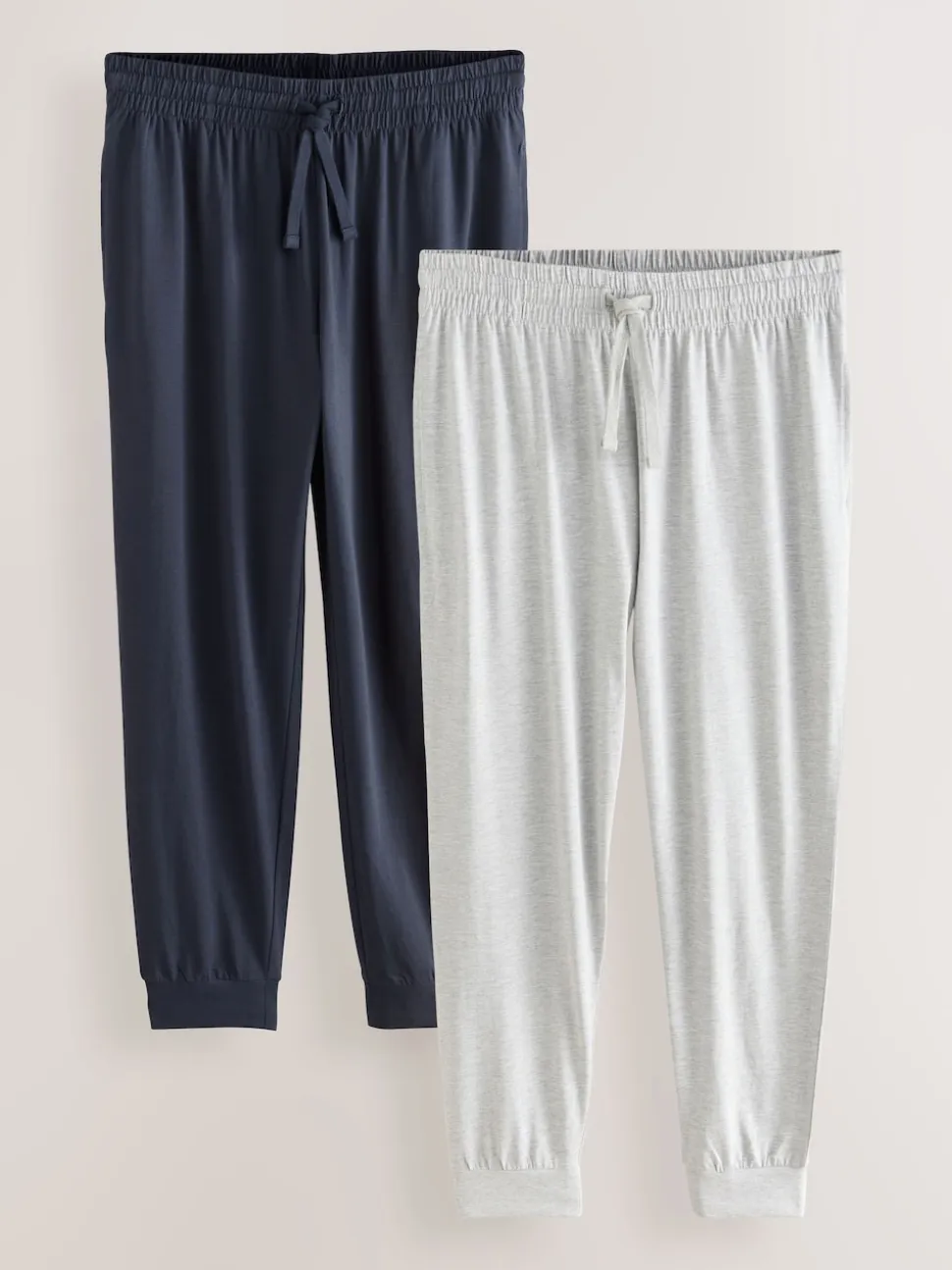 Navy Blue/Light Grey Cuffed Pyjama Bottoms Set 2 Pack