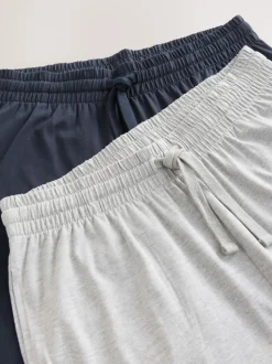 Navy Blue/Light Grey Cuffed Pyjama Bottoms Set 2 Pack