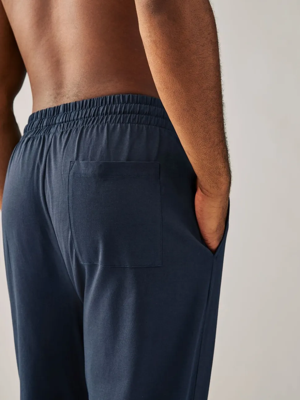 Navy Blue/Light Grey Cuffed Pyjama Bottoms Set 2 Pack