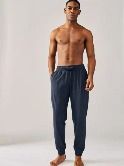 Navy Blue/Light Grey Cuffed Pyjama Bottoms Set 2 Pack