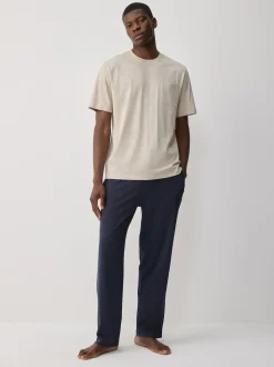 Navy Blue/Light Grey Open Hem Pyjama Bottoms Set 2 Pack