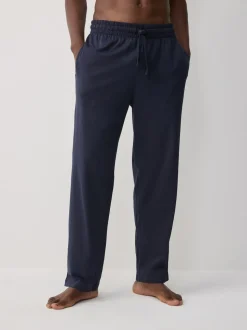 Navy Blue/Light Grey Open Hem Pyjama Bottoms Set 2 Pack