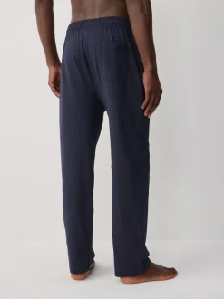 Navy Blue/Light Grey Open Hem Pyjama Bottoms Set 2 Pack