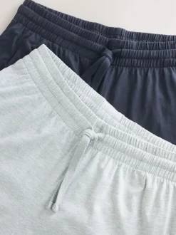 Navy Blue/Light Grey Open Hem Pyjama Bottoms Set 2 Pack