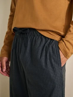 Navy Blue/Orange Motionflex Cosy Long Sleeve Pyjamas Set