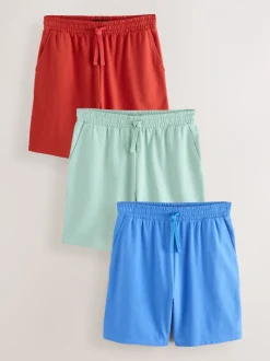 Navy Blue/Red Lightweight 100% Cotton Shorts 3 Pack
