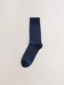 Navy Blues Pattern Smart Socks 5 Pack