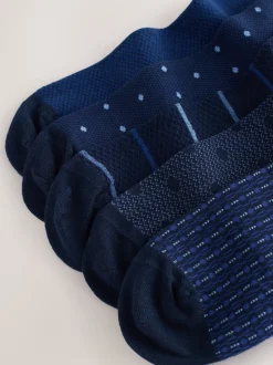 Navy Blues Pattern Smart Socks 5 Pack