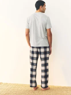 Navy Blue/Stone Motionflex Cosy Pyjamas Set 2 Pack