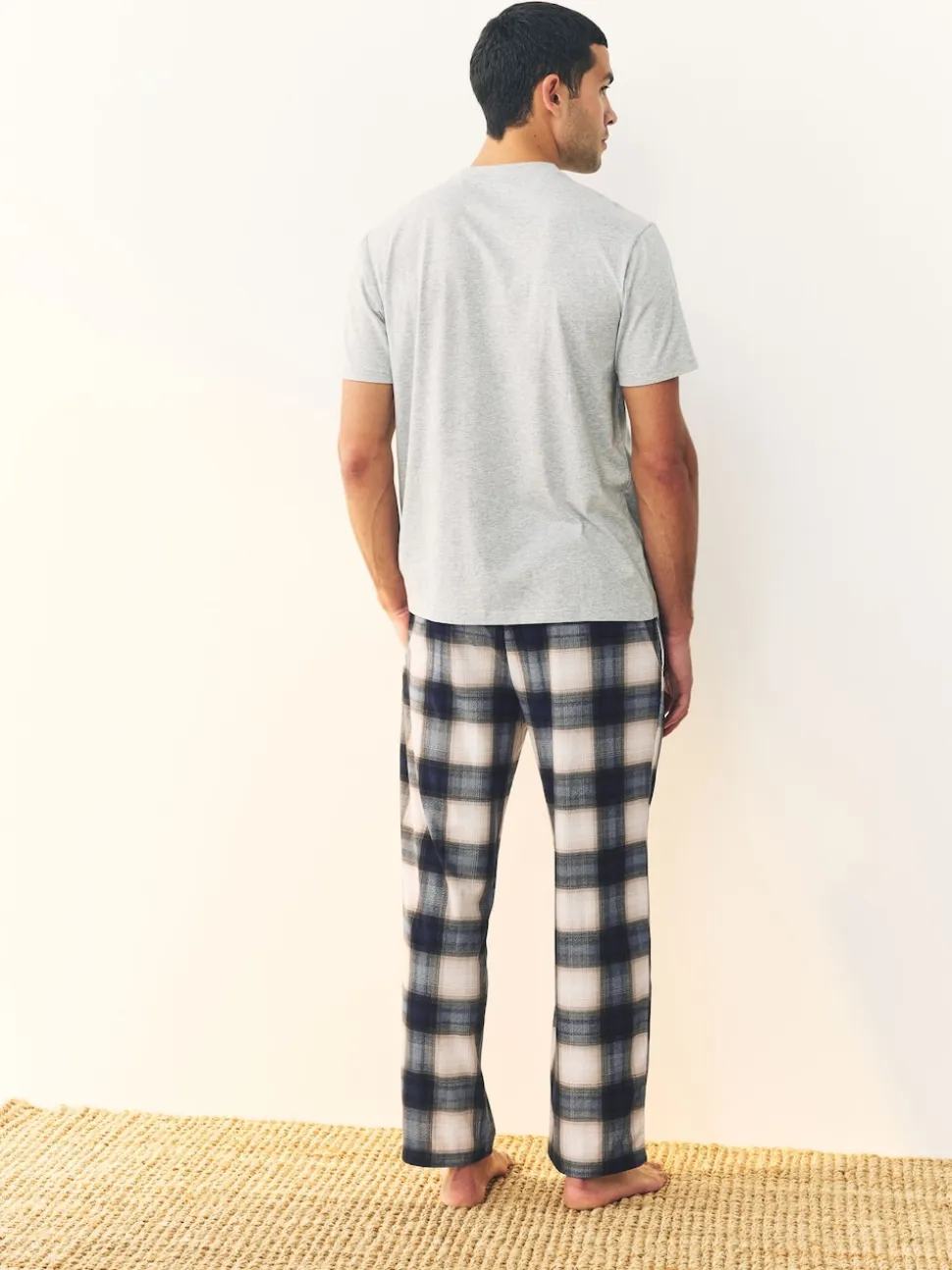 Navy Blue/Stone Motionflex Cosy Pyjamas Set 2 Pack