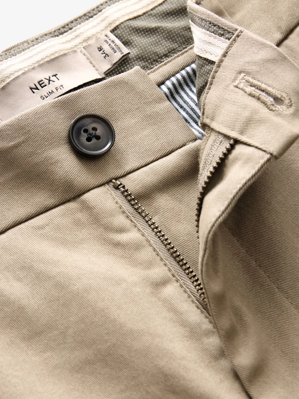 Navy Blue/Stone Slim Fit Stretch Chino Trousers 2 Pack