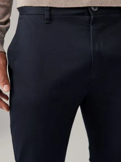 Navy Blue/Stone Slim Fit Stretch Chino Trousers 2 Pack