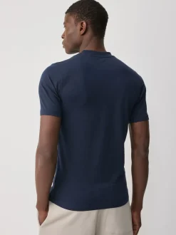 Navy Blue/White/Black Muscle Fit Essential T-Shirts 3 Pack