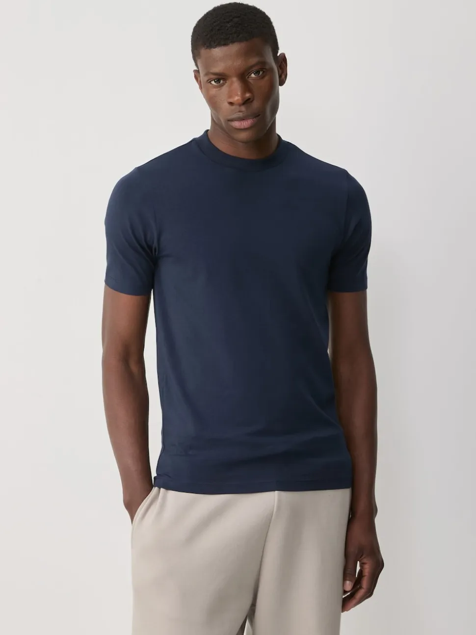 Navy Blue/White/Black Muscle Fit Essential T-Shirts 3 Pack