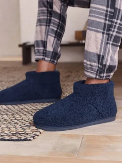 Navy Borg Boot Slippers