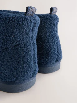 Navy Borg Boot Slippers