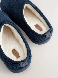 Navy Borg Mule Slippers