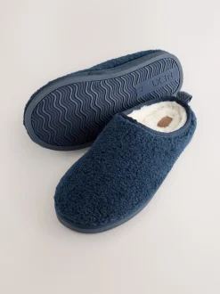Navy Borg Mule Slippers