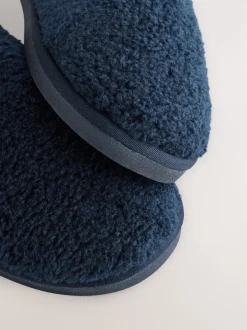 Navy Borg Mule Slippers