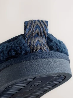 Navy Borg Mule Slippers