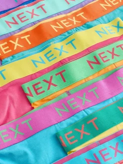 Navy Bright Purple/ Orange Waistbands 10 pack Cotton Rich Trunk Boxers
