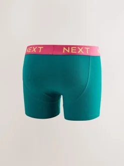 Navy Bright Purple/ Orange Waistbands 10 pack Cotton Rich Trunk Boxers