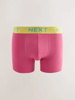 Navy Bright Purple/ Orange Waistbands 10 pack Cotton Rich Trunk Boxers