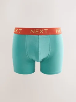 Navy Bright Purple/ Orange Waistbands 10 pack Cotton Rich Trunk Boxers