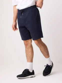 Navy Brushed Jersey Zip Pocket Shorts