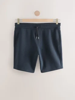 Navy Brushed Jersey Zip Pocket Shorts