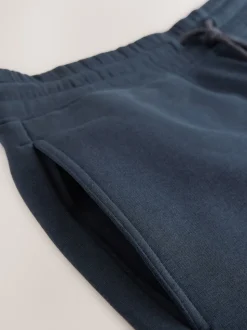 Navy Brushed Jersey Zip Pocket Shorts