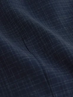 Navy Check Texture Suit Waistcoat