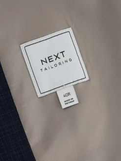 Navy Check Texture Suit Waistcoat