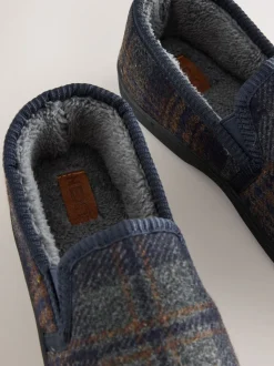 Navy Closed Back Slippers