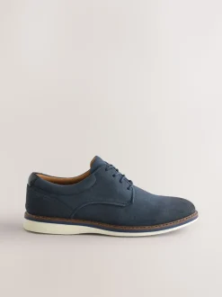 Navy Comfort Wedge Derby Shoes