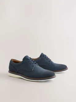 Navy Comfort Wedge Derby Shoes