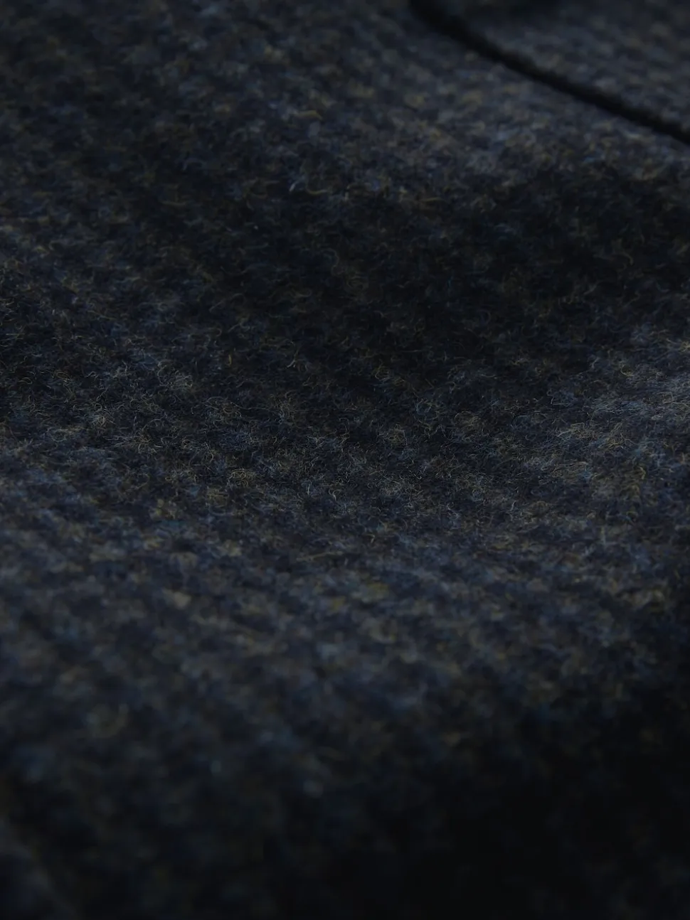 Navy Dogtooth Wool Rich Four Pocket Funnel Neck Coat