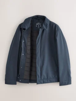 Navy Drytech Quilted Shower Resistant Jacket