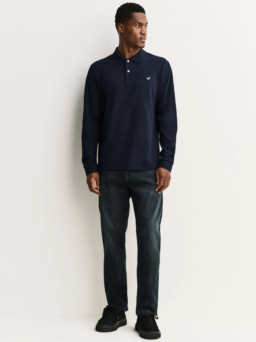 Navy Duck Pique Polo Shirt