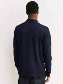 Navy Duck Pique Polo Shirt