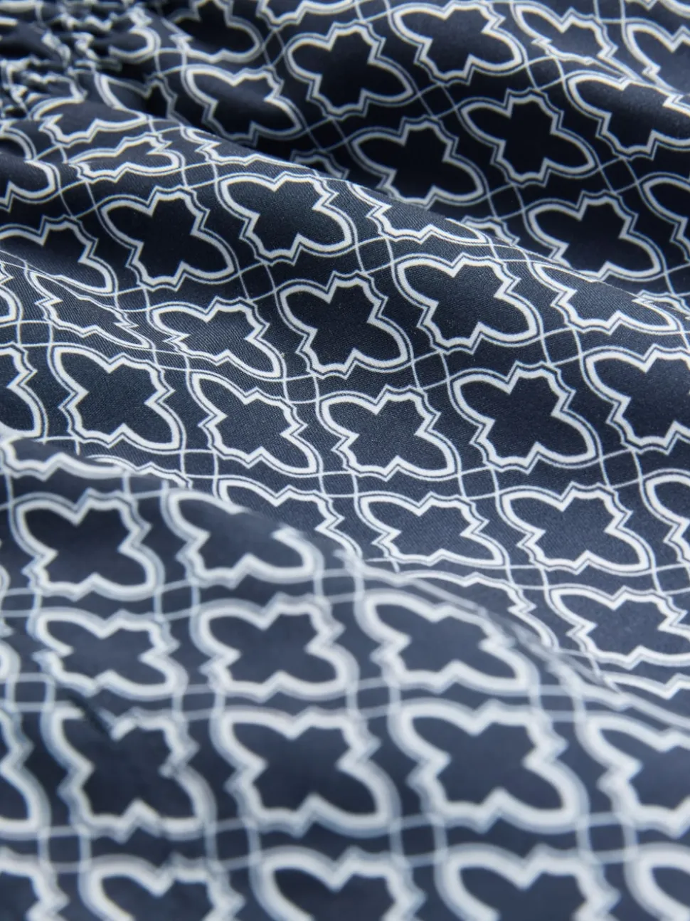 Navy Geometric Tile Printed Swim Shorts