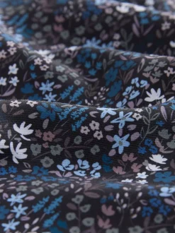 Navy Meadow Floral Regular Fit Long Sleeve Print Shirt