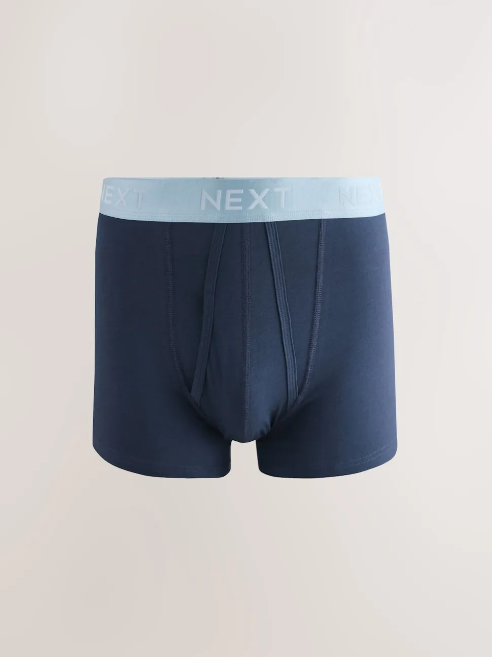 Navy Metallic Waistband Cotton Rich Trunk Boxers 10 Pack