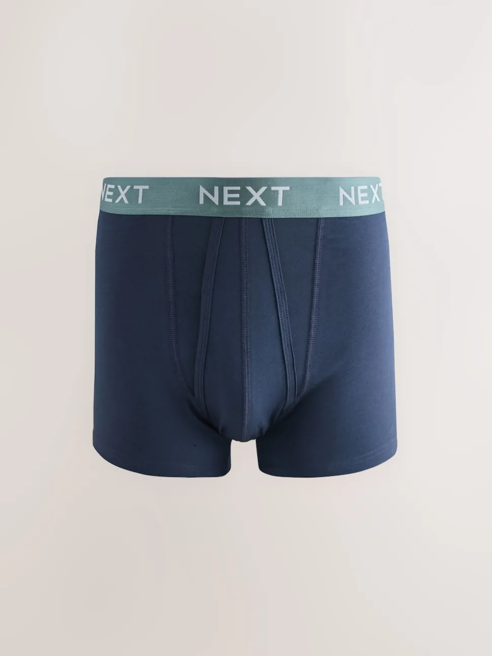 Navy Metallic Waistband Cotton Rich Trunk Boxers 10 Pack